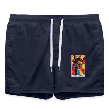 Tarotkarten Tarotkarte The Devil Der Teufel - Badeshorts - French Navy - Vorne - AI Model Male 185 light (185cm)
