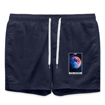 Tarotkarten Tarotkarte The Moon Der Mond - Badeshorts - French Navy - Vorne - AI Model Male 185 light (185cm)