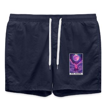 Tarotkarten Tarotkarte The Moon Der Mond - Badeshorts - French Navy - Vorne - AI Model Male 185 light (185cm)