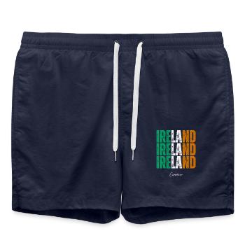 Flag of Ireland, Irish pride - Swim Trunks - french navy - Front - AI Model Male 185 light (185cm)