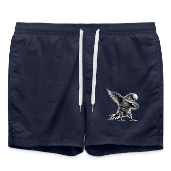 Drôle Dabbing Perruche Oiseau Amoureux des animaux - Short de bain - bleu marine - Devant - AI Model Male 185 light (185cm)