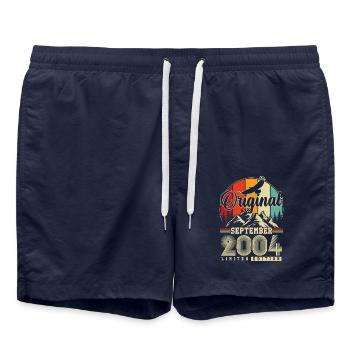 Original September 2004 Vintage Birthday - Swim Trunks - french navy - Front - AI Model Male 185 light (185cm)