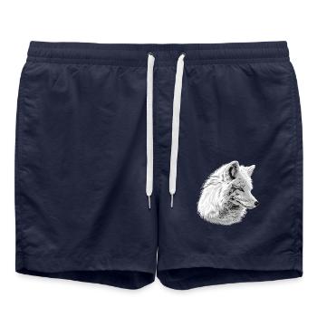 Arctic Fox Polarfüchse Polarfuchs - Badeshorts - French Navy - Vorne - AI Model Male 185 light (185cm)