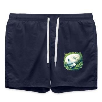 Arctic Fox Polarfüchse Polarfuchs - Badeshorts - French Navy - Vorne - AI Model Male 185 light (185cm)