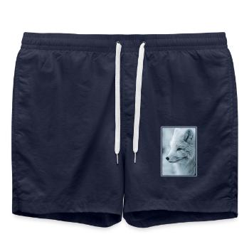 Arctic Fox Polarfüchse Polarfuchs - Badeshorts - French Navy - Vorne - AI Model Male 185 light (185cm)