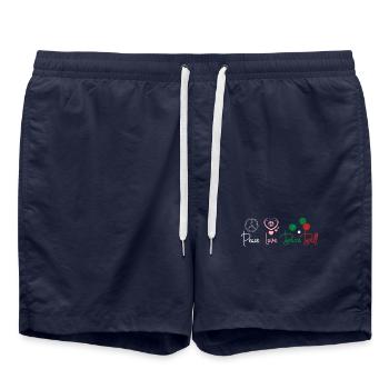 Peace Love Bocce Ball - Badeshorts - French Navy - Vorne - AI Model Male 185 light (185cm)