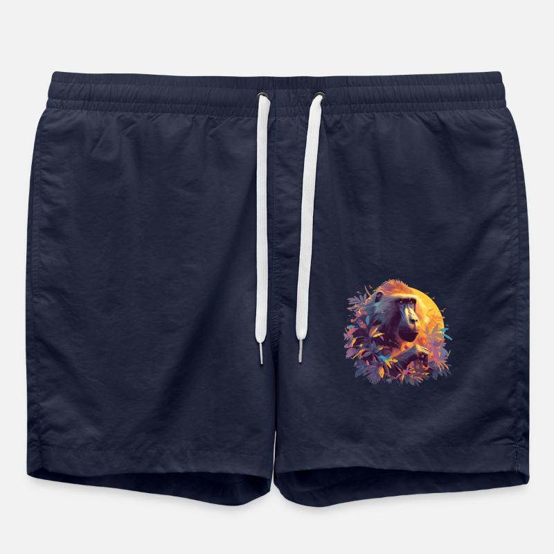 Baboon Paviane Pavian - Badeshorts - French Navy