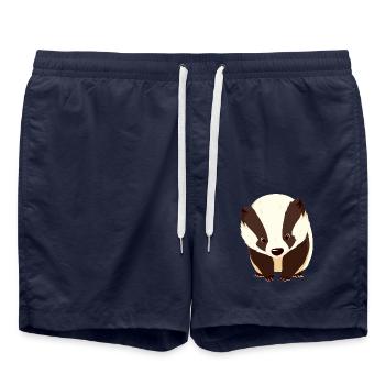 Badger Dachse Dachs - Swim Trunks - french navy - Front - AI Model Male 185 light (185cm)