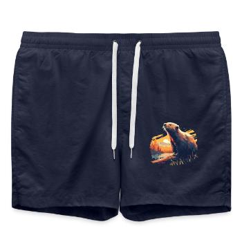 Beaver Biber - Badeshorts - French Navy - Vorne - AI Model Male 185 light (185cm)