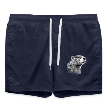 Beaver Biber - Badeshorts - French Navy - Vorne - AI Model Male 185 light (185cm)
