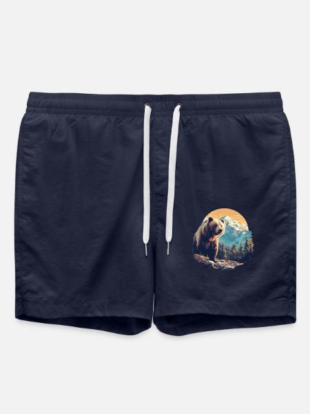 Bear Bären Bär - Badeshorts - French Navy