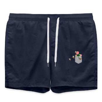 Abeille Cherchant Fleur Dans Votre Fausse Poche Drôle - Short de bain - bleu marine - Devant - AI Model Male 185 light (185cm)
