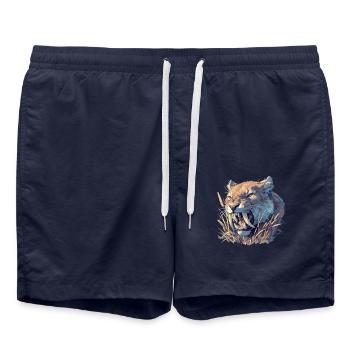 Tigre à dents de sabre Tigre à dents de sabre - Short de bain - bleu marine - Devant - AI Model Male 185 light (185cm)