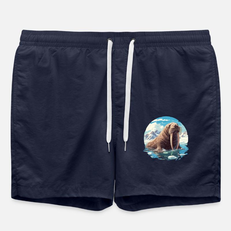 Morse Walrosse Walross - Short de bain - bleu marine