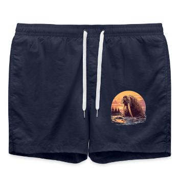 Morse Walrosse Walross - Short de bain - bleu marine - Devant - AI Model Male 185 light (185cm)