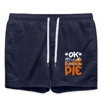 OK but first pumpkin pie - Swim Trunks - french navy - Front - AI Model Male 185 light (185cm)