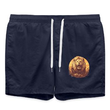 Lion Löwen Löwe - Swim Trunks - french navy - Front - AI Model Male 185 light (185cm)