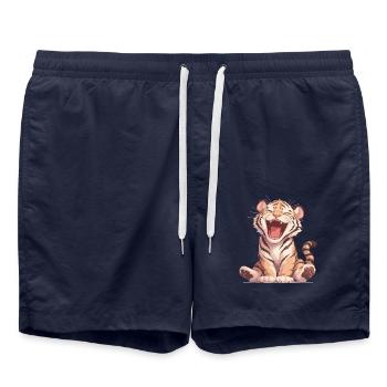 Tigre Gros Chat - Short de bain - bleu marine - Devant - AI Model Male 185 light (185cm)