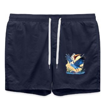 Heron Reiher - Badeshorts - French Navy - Vorne - AI Model Male 185 light (185cm)
