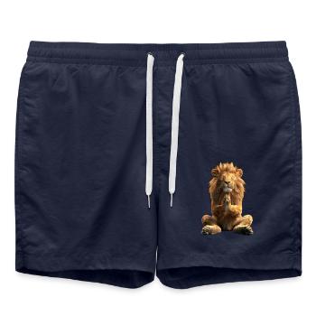 Lion - Swim Trunks - french navy - Front - AI Model Male 185 light (185cm)