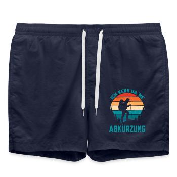 Ich kenn da eine Abkürzung lustige Berge Sprüche - Badeshorts - French Navy - Vorne - AI Model Male 185 light (185cm)