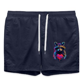 Waschbär - Badeshorts - French Navy - Vorne - AI Model Male 185 light (185cm)