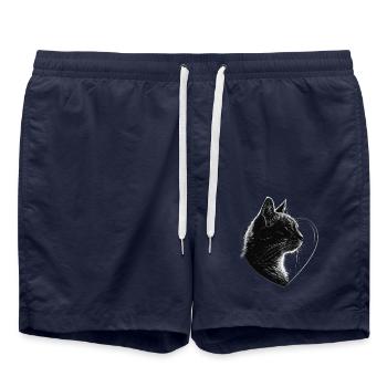 Katze - Badeshorts - French Navy - Vorne - AI Model Male 185 light (185cm)