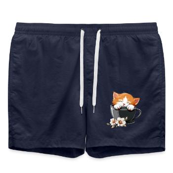 Katze - Badeshorts - French Navy - Vorne - AI Model Male 185 light (185cm)