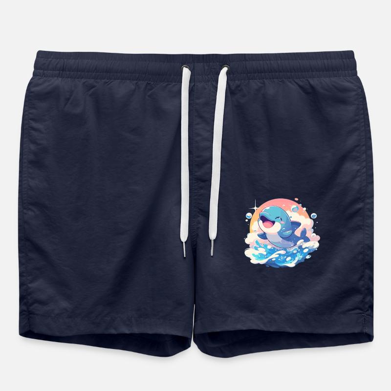 Dolphin Dolphins Dolphin - Swim Trunks - french navy
