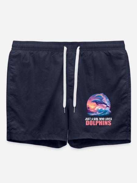 Dolphin Dolphins Dolphin - Swim Trunks - french navy