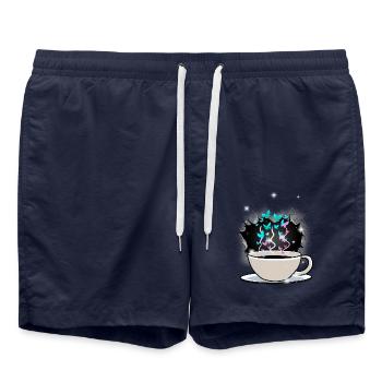 Café Tasse à café Caféine - Short de bain - bleu marine - Devant - AI Model Male 185 light (185cm)