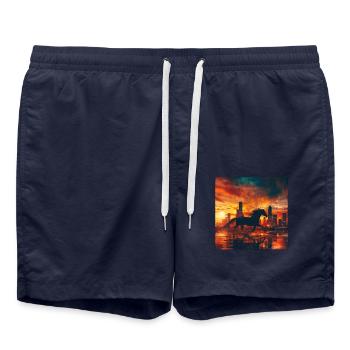 Pferd - Badeshorts - French Navy - Vorne - AI Model Male 185 light (185cm)