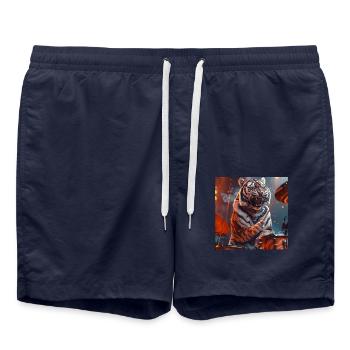 Tiger - Swim Trunks - french navy - Front - AI Model Male 185 light (185cm)
