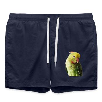 Perruche à collier - Short de bain - bleu marine - Devant - AI Model Male 185 light (185cm)