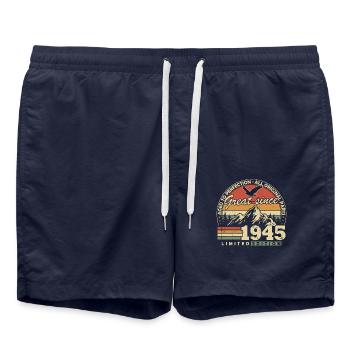 Grand depuis 1945 Vintage Vintage Anniversaire - Short de bain - bleu marine - Devant - AI Model Male 185 light (185cm)