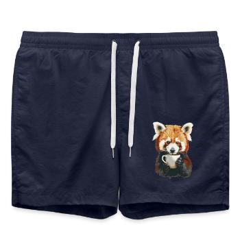 Red panda - Swim Trunks - french navy - Front - AI Model Male 185 light (185cm)