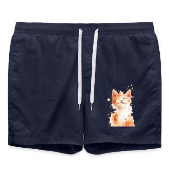 Katze - Badeshorts - French Navy - Vorne - AI Model Male 185 light (185cm)
