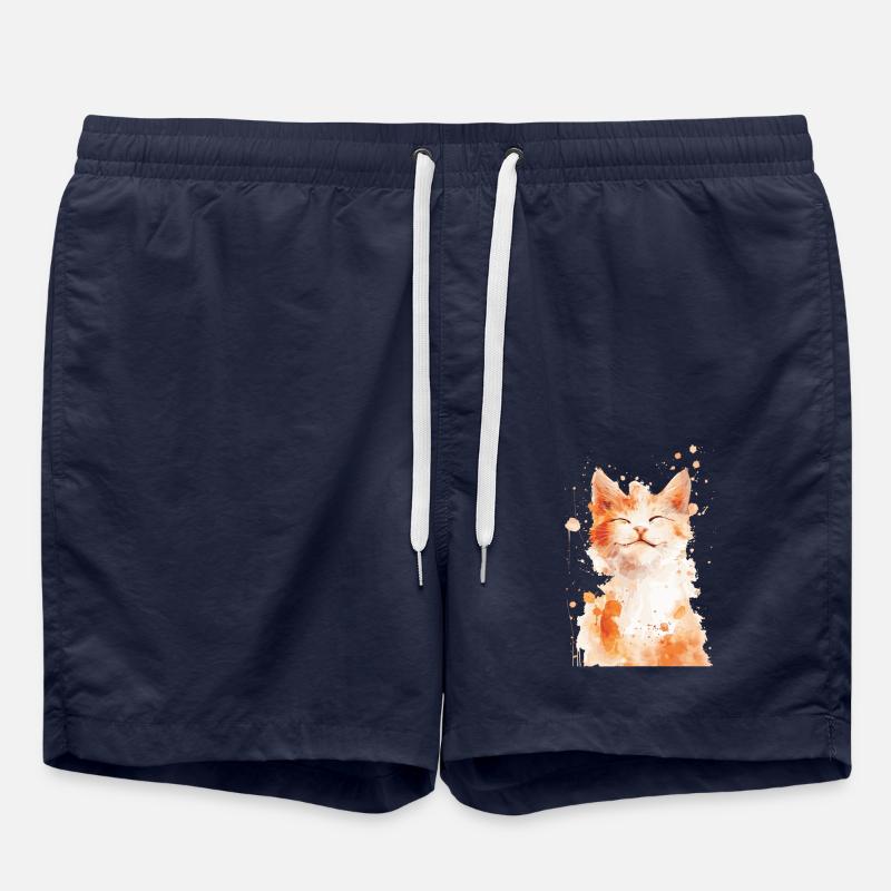 Chat - Short de bain - bleu marine