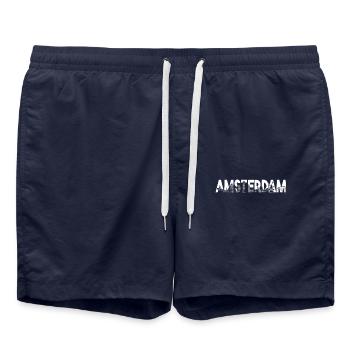 Amsterdam Skyline Silhouette – Urban Beauty - Swim Trunks - french navy - Front - AI Model Male 185 light (185cm)