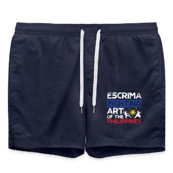Escrima art de combat des philippines - Short de bain - bleu marine - Devant - AI Model Male 185 light (185cm)