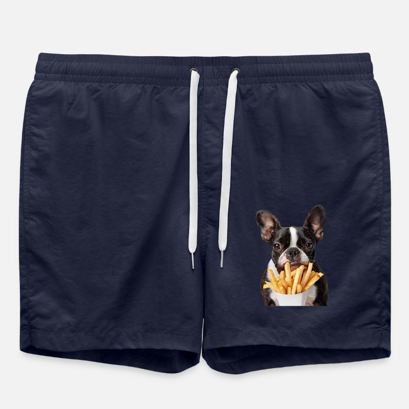 Boston Terrier - Short de bain - bleu marine
