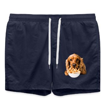Cocker Spaniel - Swim Trunks - french navy - Front - AI Model Male 185 light (185cm)