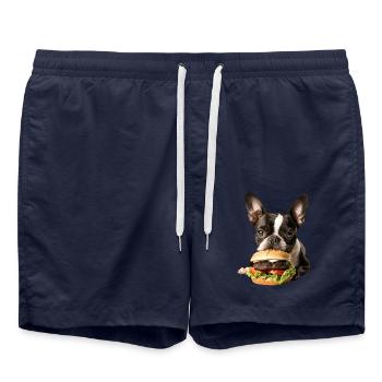 Boston Terrier - Short de bain - bleu marine - Devant - AI Model Male 185 light (185cm)