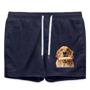 Golden Retriever - Badeshorts - French Navy - Vorne - AI Model Male 185 light (185cm)