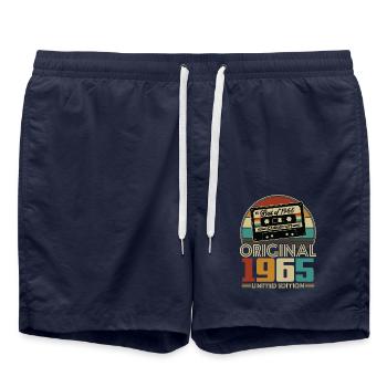Original 1965 60e Anniversaire Cadeau Vintage - Short de bain - bleu marine - Devant - AI Model Male 185 light (185cm)