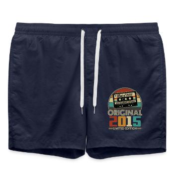 Original 2015 10e Anniversaire Cadeau Vintage - Swim Trunks - french navy - Front - AI Model Male 185 light (185cm)