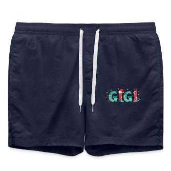 Weihnachten Gigi Oma Design Christmas Gigi - Badeshorts - French Navy - Vorne - AI Model Male 185 light (185cm)