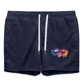 BİDŽIN - Badeshorts - French Navy - Vorne - AI Model Male 185 light (185cm)