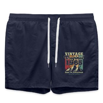 Original 1965 Vintage Cadeau D'anniversaire Rétro - Short de bain - bleu marine - Devant - AI Model Male 185 light (185cm)