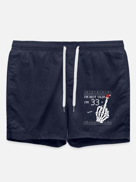 Ich bin 33 plus Mittelfinger - Lustige Weihnachten 34. - Badeshorts - French Navy
